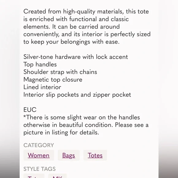 Michael Michael Kors deep Caramel Leather Hamilton Large Tote Bag Purse - Picture 8 of 8